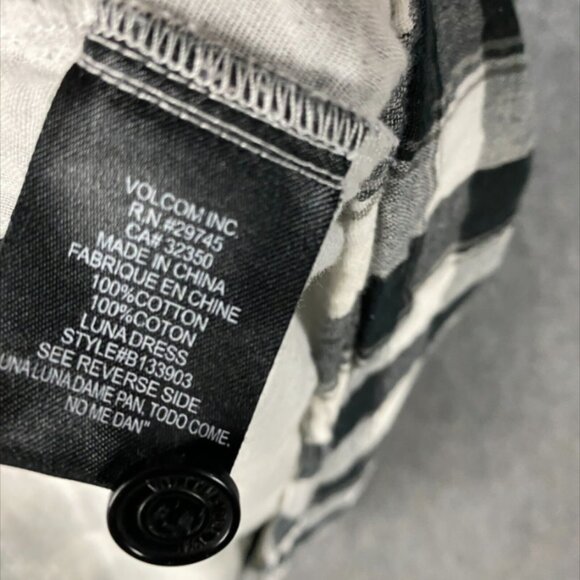 Volcom Button Up Top Women's Small Long Sleeve Checkers 100% Cotton S - Picture 9 of 11